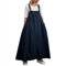 DaPongZhi Femme Robe en Denim Bleu Taille L, Salopette à Bretelles sans Manche, Jupe Longue, Vintage, Élégante et Chic