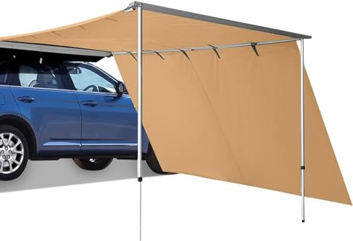 Auto-Seitenmarkise, Wohnmobil-Markise, ausziehbare Fahrzeugzelte, abnehmbare, einziehbare Fahrzeug-Markise, höhenverstellbar, Wohnmobil-Markisen für SUV/LKW/Van, mit (Size:200 x 250 cm/6,56 x 8,2 Fuß)