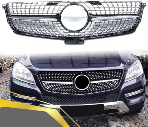 Front Kindey Bumper Grille Grill for Mercedes Benz M Class ML W166 ML250 ML 300 ML350 ML400 2011-2015,Rust Resistance Car Centre Grille Radiator Car Accessories