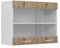 Vicco Küchenglasschrank R-Line, Glashängeschrank, Artisan-Eiche/Weiß, 80 cm