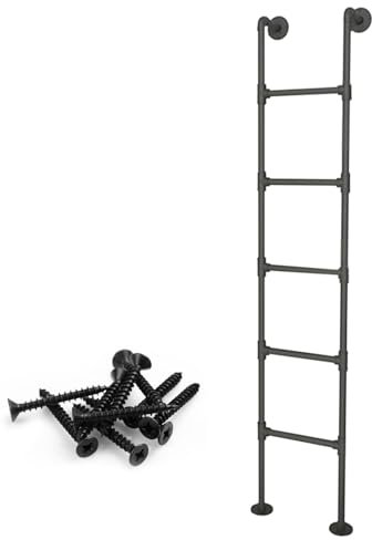 Yopappol 100–300 cm Kellerfenster-Ausstiegsleiter, an der Wand montierte Metallleiter für Etagenbetten, rutschfeste Kletterleitern für Wohnheim, Bibliothek, Lager, Deck, Wohnmobil(120cm/47in)