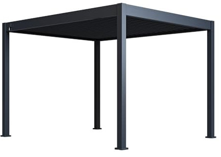 Paragon Outdoor Pergola Grand Tuscan 1012 | Aluminium Pergola mit Lamellendach | 310x370x256 cm | Anthrazit | Modernes Design mit integrierter Regenrinne & Verstellbaren Lamellen