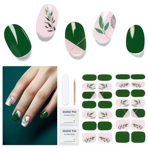 Nagelfolie UV Härtend - 28 Stück Nagelsticker UV Gel Nagelfolien Selbstklebend Nail Sticker Nagellackstreifen Gel-Nagelaufkleber Art Stickers DIY für Damen Mädchen Dekoration Nageldesign