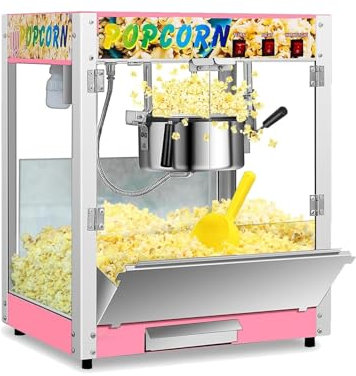AFIONA Nostalgia Popcorn Maker,Popcorn Popper Machine 3.5 OZ Vintage Professional Popcorn Maker Theater Style Popcorn Cart for Home Use Movie Nights