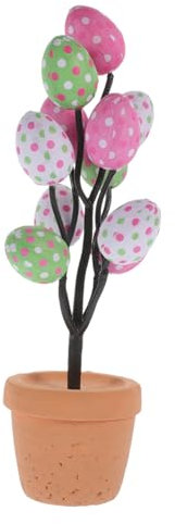 GARVALON Easter Artificial Tree Künstliche Ostereier Bonsai Tischdeko Für Fröhliche Festtagsatmosphäre Für Ostern Desktop Und Partydekoration Farbenfrohes Design