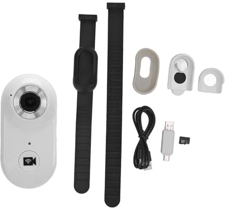 Dussdote Cat Camera Collar with Video Record,Pet Collar Camera with 8G Memory Card,HD 1080P Mini Cat Dog Action Camera for Outdoor Inoor (White)