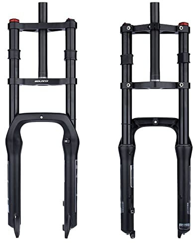 ZiYouao Suspension Forks 1 Pcs Double Shoulder Snow Front Fork 20 * 4.0inch / 26 * 4.0 Inch MTB Fork 130mm Travel Air Supension Bike Fork E-bike Fork Mtb Forks(20inch)
