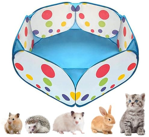 Hamster Playpen, Pop Up Play Pen, Foldable Small Animal Playpen, Guinea Pig Run Hamster Play Pen Hamster Run, Indoor or Outdoor Exercise Pet Fence for Rabbits Chinchillas Hamster