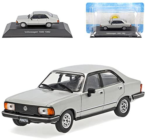 Ixo Volkwagen 1500 Limousine Silber mit Sockel 1/43 DeAgostini Modell Auto