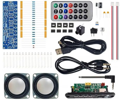 Boddceto DIY Bluetooth-Lautsprecher-Kit mit FM-Radio 85,7-108 MHz DIY-Lötprojekt-Übungs-Elektronik-Kit Löt-U-Disk TF