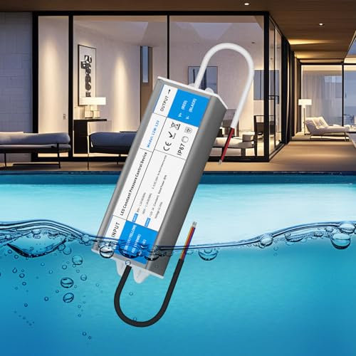 YOODI Transfo 12W 220V 12V 1A IP67 Etanche Alimentation 220V AC à 12V DC Convertisseur Ultra Mince Adaptateur Transformateur Pour Ruban LED Bande Lumineuse Intérieur Extérieur