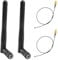 2 Piezas Antena WiFi Doble Banda 8dBi con RP-SMA Macho y Cable de Extensión IPX U.FL MHF4 a RP-SMA Hembra 32cm para Tarjeta de Red Inalámbrica M.2 NGFF AX200NGW 8265NGW 7265AC 9560AC Adaptador