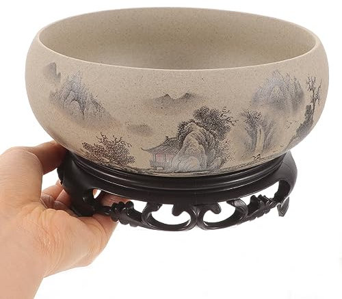 Yardwe 1Satz Keramischer Blumentopf mit Chinesischem Design Hydroponische Pflanzschale für Bonsai und Sukkulenten Dekorativer Pflanztopf für Zuhause Garten und Büro Hochwertige Keramik mit