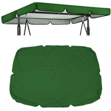 OUGPIU Hollywoodschaukel Dachbezug,249x185cm Universal Ersatzdach Gartenschaukel 3 Sitzer,210D Wasserdicht Oxford-Gewebe Sonnendach,UV-Schutz Schaukel Dach Ersatz Bezug (Grün)