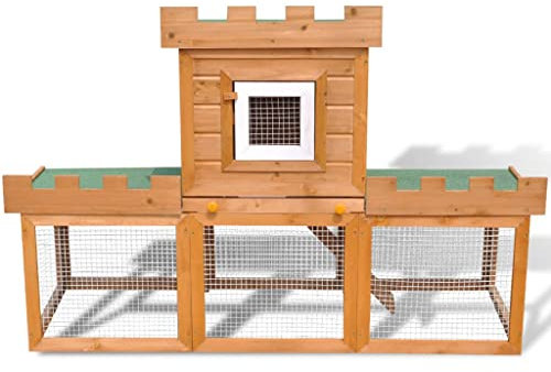 Großer Kaninchenstall für Draußen & Innen – Kleintierkäfig mit Einzelhaus, Robust & Wetterfest für Kaninchen, Meerschweinchen & Nager