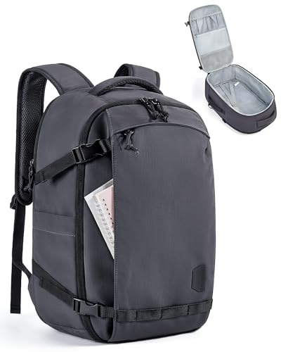 bagsmart HandgepäCk Rucksack Reiserucksack, 25L Laptop Rucksack Damen, Iata-Zugelassene Reisetasche FüR PersöNliche GegenstäNde, Wanderrucksack, Wasserdichter Rucksack, Wickelrucksack, Schwarz