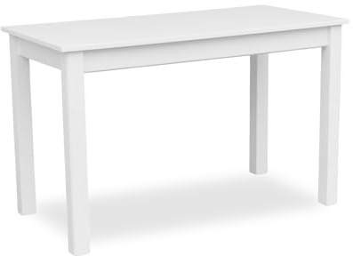 Metdrew Esstisch aus Holz | 120x60 | holztisch | für 4 Personen | klein Tisch | Skandinavischer Stil | aus Kiefernholz | küchentisch | Tischplatte: Weiß