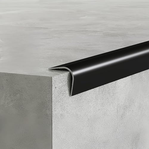 Baguette minimaliste en aluminium noir de 100 cm – 3 pièces d'angle de protection murale, sans danger pour les enfants et les animaux domestiques, design antichoc, 12 mm d'épaisseur