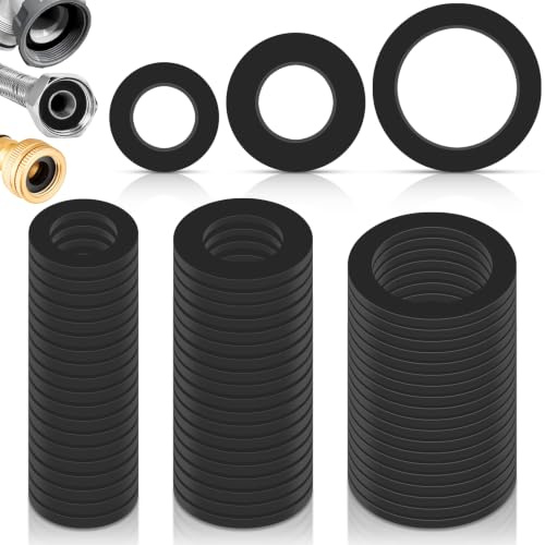 Alethron 60 Stück Dichtungsringe Set Sanitär Flachdichtung 1/2 Zoll 3/4 Zoll 1 Zoll Dichtungen Sanitär Seals Wasserhahn Dichtung Dichtungsring Flachdichtung Set für Wasserhahn Duschschlauch Duschkopf