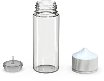 Chubby Gorilla Chubby Gorilla PET-Einhorn-Flaschen, 100 ml, 5er-Pack, transparent, mit weißem Verschluss