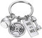 RINHOO FRIENDSHIP Fitness-Schlüsselanhänger aus Edelstahl mit Zitaten, Hantelscheibe, Kugelhantel, Charms, Schlüsselanhänger, silber, Medium