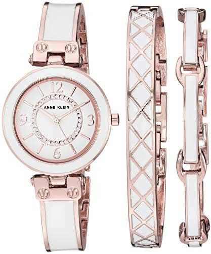 Anne Klein Damen-Armbanduhr und Armband-Set mit Premium-Kristallakzenten