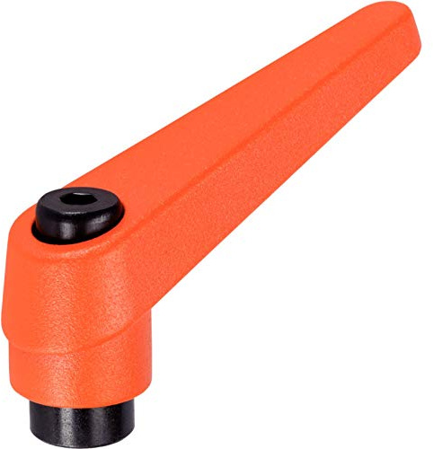 HALDER 24400.0121 - Palanca de sujeción ajustable, naranja, d1 = 14 mm / d2 = M6
