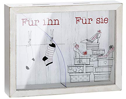 GILDE Spardose Für ihn für sie MDF 4,2x22x17cm