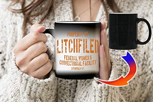 Orange Is The New Black Inspired Litchfield Prison Schwarze Magie Temperatur Farbwechsel Becher Kaffee Tee 330 ml Tasse Mug Cup