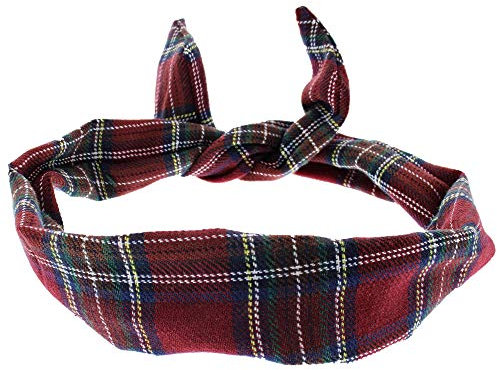 Zac's Alter Ego Draht Stirnband Tartan Bordeauxrot