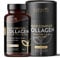 Premium Multi Collagen Protein Capsules with Type I, II, III - Includes Hydrolysed Grass Fed Bovine Collagen, Marine Collagen, Hyaluronic Acid, Turmeric - 90 Capsules - Made in The UK by Nutravita