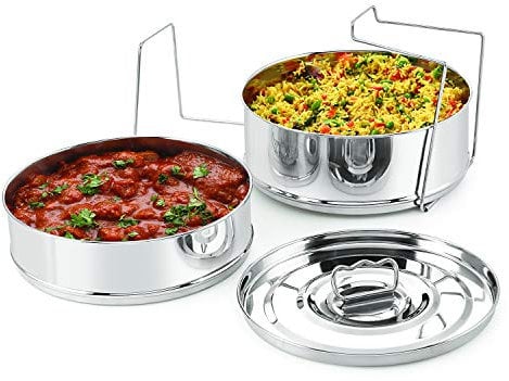 Stackable Stainless Steel Insert Pans - Size 8QT- Inserts for Instant Pot - Accessories for Pressure Cooker Steamers and Instant Pot