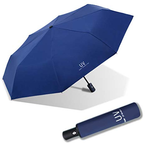 Maibar Paraguas resistente al viento, compacto, 24 varillas, impermeable, plegable, de viaje, a prueba de viento, para hombres y mujeres, Z-azul profundo, 98 cm, Clásico