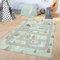 TT Home Teppich Kinderzimmer Kinderteppich Babymatte Straßen Motiv Tiere Wald Haus Junge, Farbe:Türkis, Größe:155x230 cm
