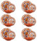 Service de 18 assiettes motif fleur orange