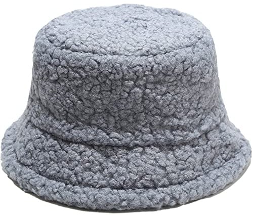 Cozyan Damen Plüsch Fischerhut Wintermütze Flauschige Bucket Hat Warme Anglerhut Winter Fischerhut Damen Kunstpelz Bucket Cap Warme Mütze mit breiter Krempe Flauschige Mütze