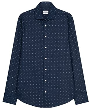 Seidensticker Herren Slim Fit Langarm Hemd, Dunkelblau, 40 EU