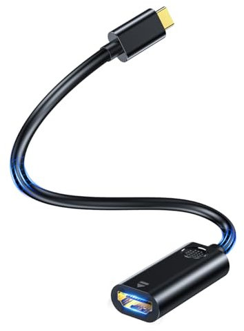 CableGlaxay Adaptador USB C a HDMI, Adaptador HDMI Tipo C 4K@60Hz, Compatible con Thunderbolt 3, Salida de Audio de vídeo para MacBook Pro 2018/2017/2016, MacBook Air, Samsung (Negro)