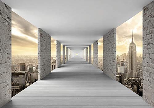 decomonkey Premium Fototapete New York 350x256 cm XL Tapete Fototapeten Vlies Tapeten Vliestapete Wandtapete moderne Wandbild Wand Schlafzimmer Wohnzimmer 3d Effekt Architektur City Stein