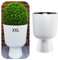 MELTOM Pot de Fleurs en Plastique, Pot de Fleurs, Calice avec rainures 3D (Blanc, XXL - 56,5 cm)