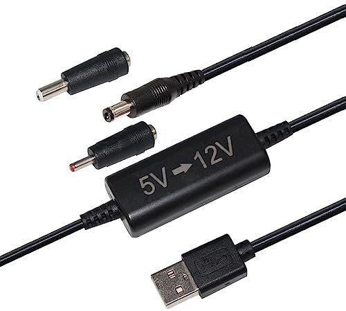 Step Up Converter,KUNCAN 5V to 12V 1A USB Step Up Voltage Transformer DC Power Cable with Barrel Jack Booster Module(5V-12V) for Camera, Desk lamp, Speakers, Blue Tooth Headset