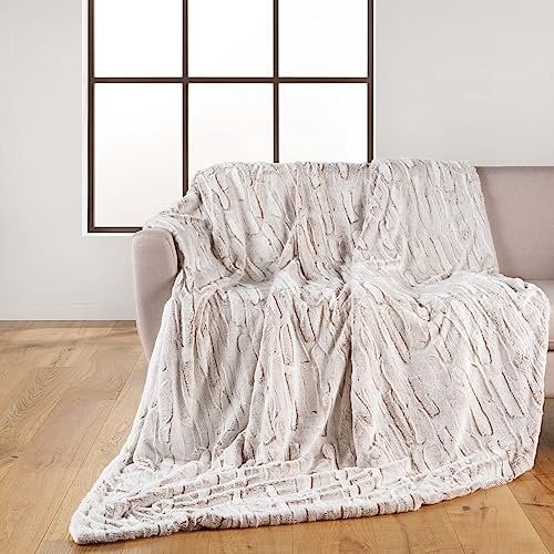 Douceur d'Intérieur, Plaid (180 x 220 cm) Lynx, Imitation Fourrure/Sherpa