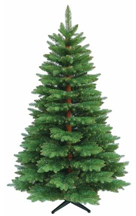 RS Trade 23012 Premium Tanne PE/PVC 270 cm Weihnachtsbaum künstlich (Ø ca.160 cm) mit 2934 Spitzen, Schnellaufbau Klappsystem, Naturgetreue Spritzguss Elemente, Tannenbaum inkl. Christbaum Ständer