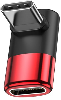 MOGOOD USB-C Winkeladapter 90 Grad rot, 40Gbps, 1 St. USB-C Stecker B | USB-C 90° Winkeladapter rot, 40Gbps, 8K@60Hz, 100W PD, PVC, für iPhone 17, Switch, MacBook, Laptop, Steam Deck