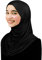 Hijab Amira Kopftuch für Mädchen, muslimische Kinder, gebrauchsfertig, sofortiges Lycra, Größe M, Schwarz, Large