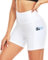 ACTINPUT Radlerhose Damen mit Taschen High Waist Yoga Shorts Kurze Leggings Blickdicht Sporthose Hotpants(Weiß,M)