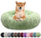 bluzelle Hundebett für Mittelgroße Hunde, 80cm Hundekissen Rund Donut Kissen Hundekorb Flauschig Plüsch, Ergonomisch Bezug Waschbar rutschfest Weich Kunstfell, Farbe:Mint-Grün