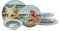 Certified International Seacoast Melamin-Geschirr-Set, Service für 4 Personen, mehrfarbig, 12-teilig