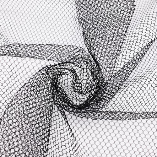 75 x 150 cm, schwarzer Netzstoff, 100% Polyester: Leicht Dehnbar für Nähprojekte, Einkaufstaschen, Rucksacktaschen und Gurte und zum Einnetzen von Kleidung