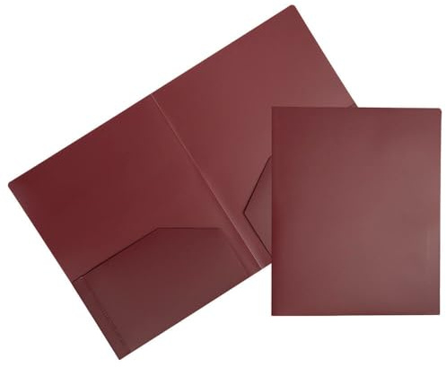JAM Paper Heavy Duty Plastic 2 Pocket Extra Tough School Folders - Burgundy - 3/Pack